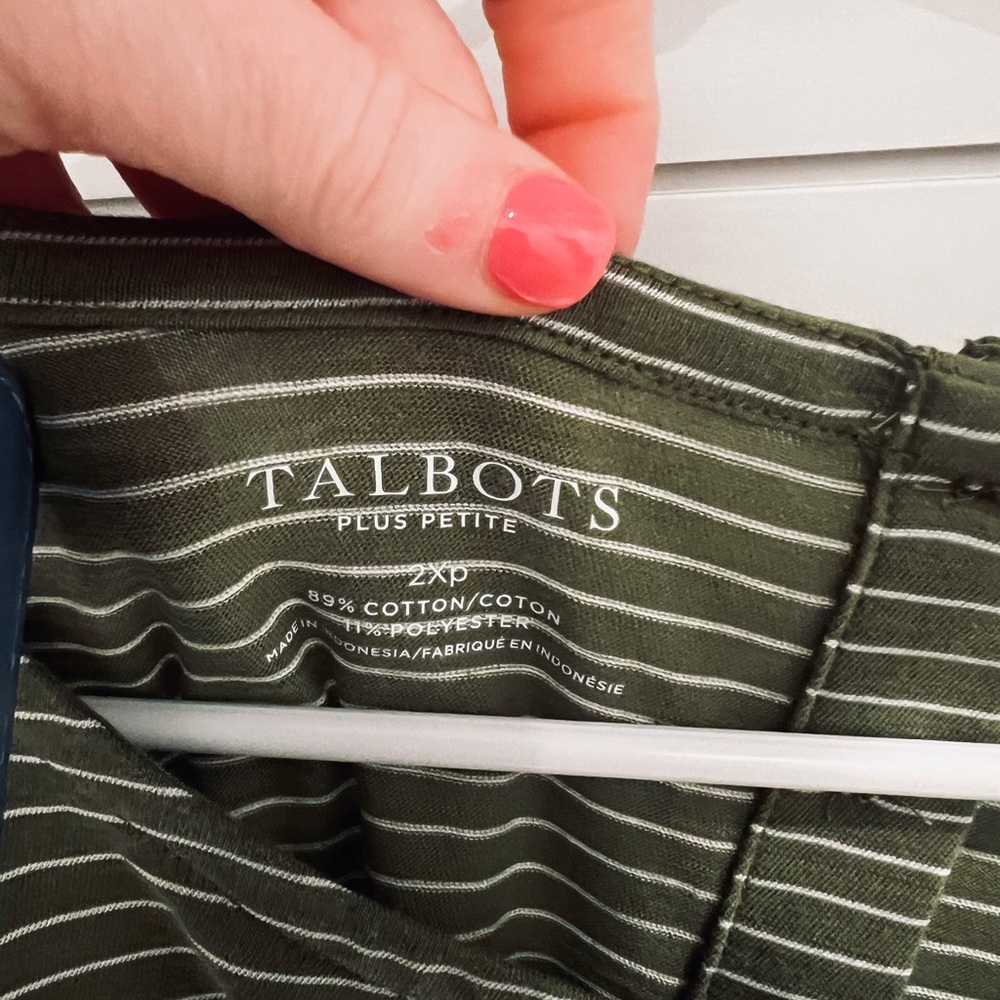 Talbots NWT camo stripe tee 2XP (petite)